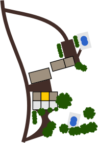 Localisation du gîte "La Bichonnière" avec piscine commune sur le domaine